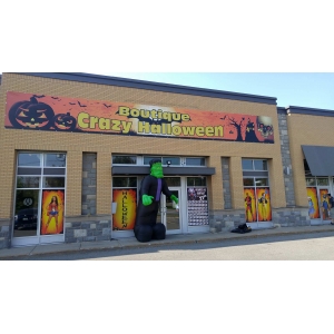 Boutique Crazy Halloween Laval - Vinyl banner - Made locally in Quebec Montreal